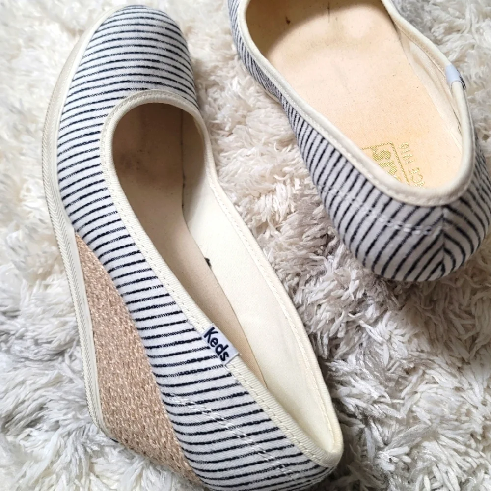 Keds Damsel Striped Wedge Shoes Size 9 - Picture 4 of 9